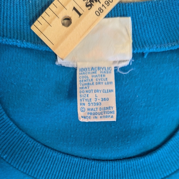 Disney Vintage 1980's Mickey & Minnie Mouse Short Sleeve Sweatshirt | Sz Lg - Picture 4 of 5